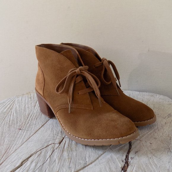SUSINA BROWN SUEDE LACE UP BOOTIES - Picture 1 of 6